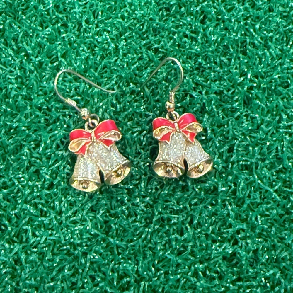 Avon Red and Gold Holiday‎ Bell Earrings